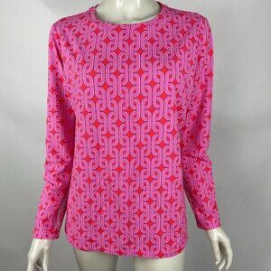 IBKUL Crew Neck Long Sleeve UPF‎ 50 Top Women XL Stretch Nylon Mesh Golf Shirt